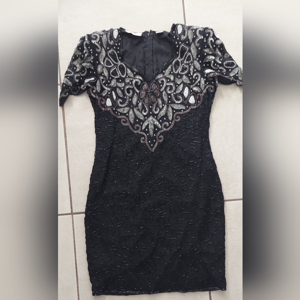 Vintage Sequin Beaded Party Dress